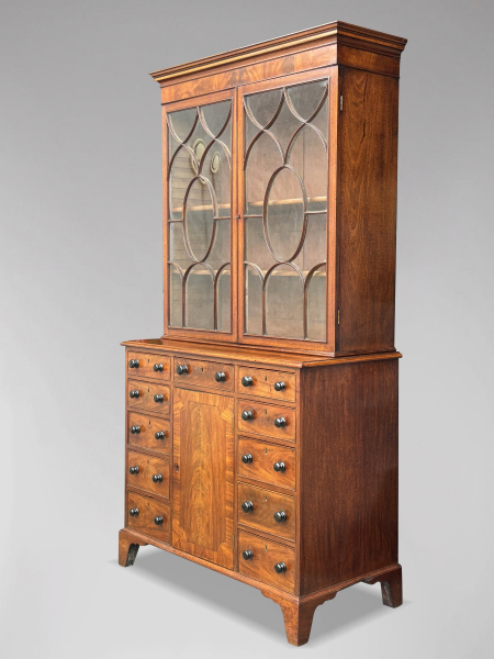 SOLD/18TH CENTURY GEORGE III PERIOD COUNTRY HOUSE BOOKCASE, C1780