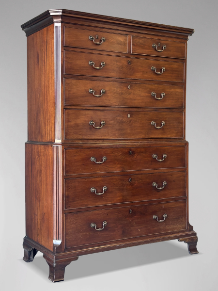 SOLD/18TH CENTURY GEORGE III PERIOD MAHOGANY CHEST-ON-CHEST