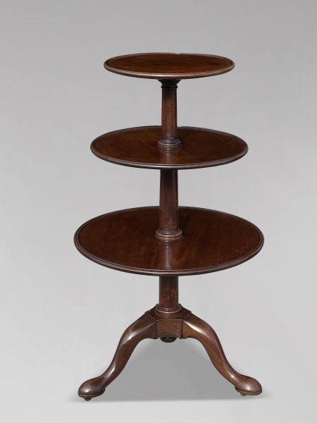 18TH CENTURY GEORGE III PERIOD MAHOGANY DUMB WAITER, C1790