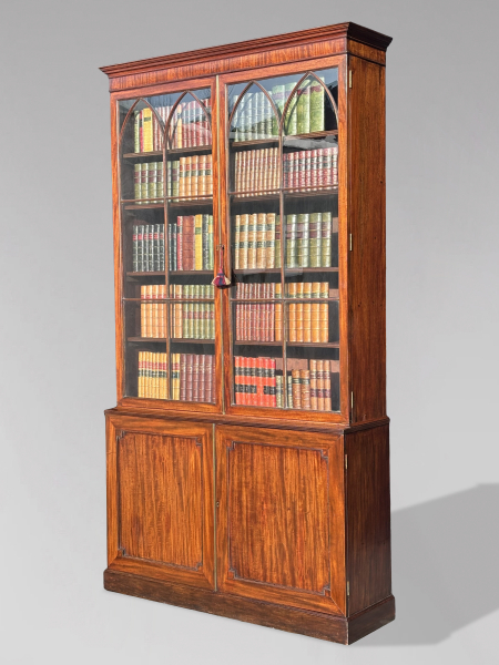 SOLD/18TH CENTURY GEORGE III PERIOD MAHOGANY LIBRARY BOOKCASE