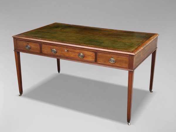 SOLD/18TH CENTURY GEORGE III MAHOGANY PARTNERS WRITING TABLE