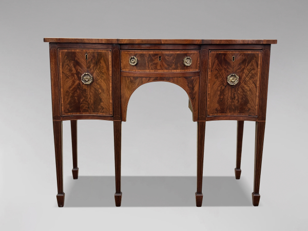 SOLD/18TH CENTURY GEORGE III PERIOD MAHOGANY SHERATON SIDEBOARD