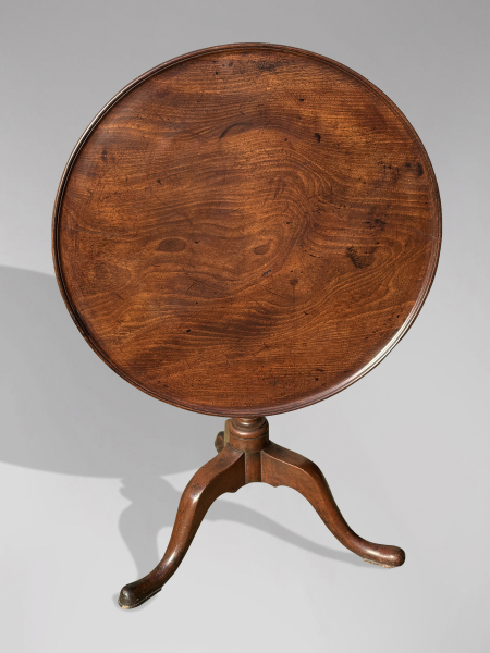 SOLD/18TH CENTURY GEORGE III MAHOGANY TILT-TOP TRIPOD TABLE