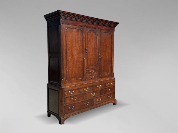 SOLD/18TH CENTURY GEORGE III PERIOD OAK HOUSEKEEPERS CUPBOARD