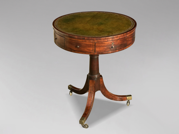 18TH CENTURY GEORGE III PERIOD SMALL MAHOGANY DRUM TABLE