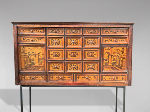 SOLD/18TH CENTURY ITALIAN PROVINCIAL MARQUETRY CABINET