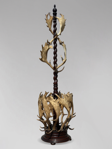 19TH CENTURY ANTLER COAT STAND BY J. PARKER OF WOODSTOCK, C1850