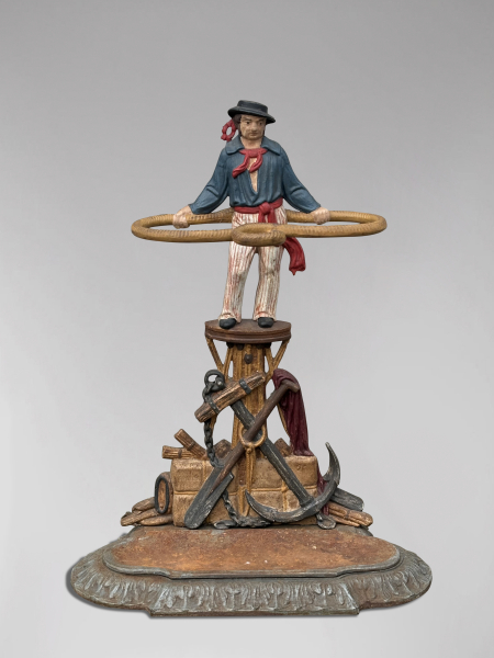 SOLD/19TH CENTURY CAST IRON NAUTICAL UMBRELLA STAND