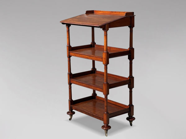 19TH CENTURY GEORGE IV MAHOGANY WHATNOT MUSIC STAND, C1820