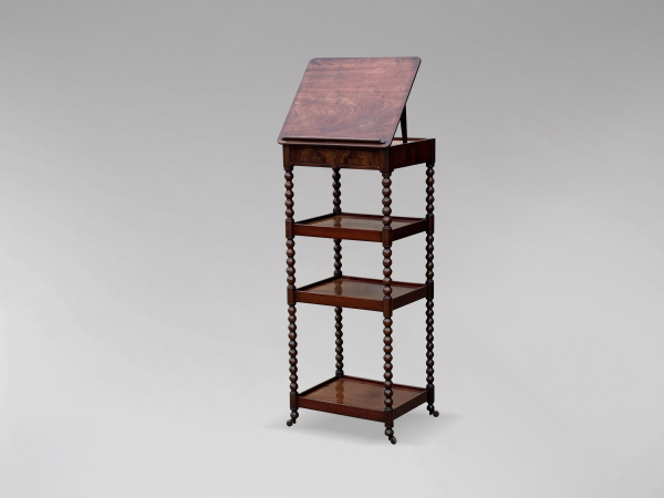 SOLD/19TH CENTURY GEORGE IV PERIOD MAHOGANY WHATNOT