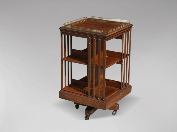 SOLD/19TH CENTURY MAHOGANY REVOLVING BOOKCASE BY MAPLE