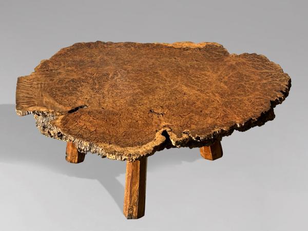 SOLD/19TH CENTURY POLLARD OAK CHUNKY COFFEE TABLE