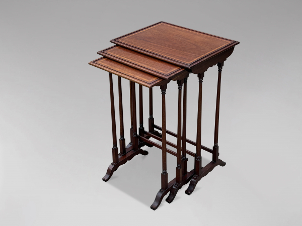 SOLD/19TH CENTURY REGENCY PERIOD MAHOGANY NEST OF TABLES