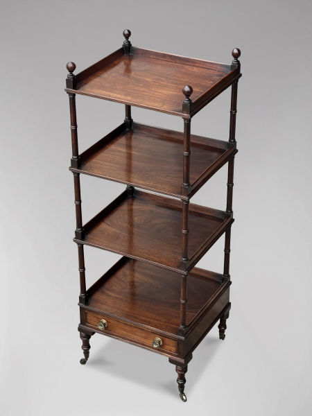 SOLD/19TH CENTURY REGENCY PERIOD MAHOGANY WHATNOT