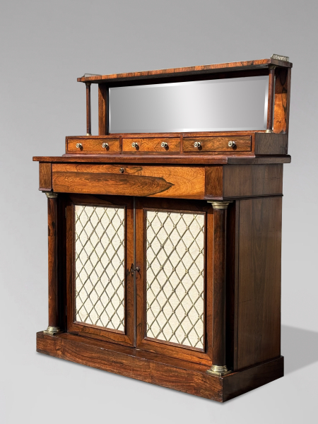 SOLD/19TH CENTURY REGENCY ROSEWOOD SECRETAIRE CHIFFONIER