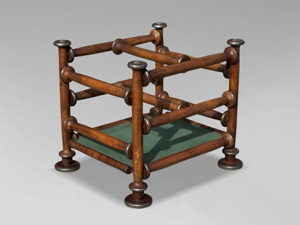 19TH CENTURY UNUSUAL WALNUT CANTERBURY OR MAGAZINE RACK, C1890