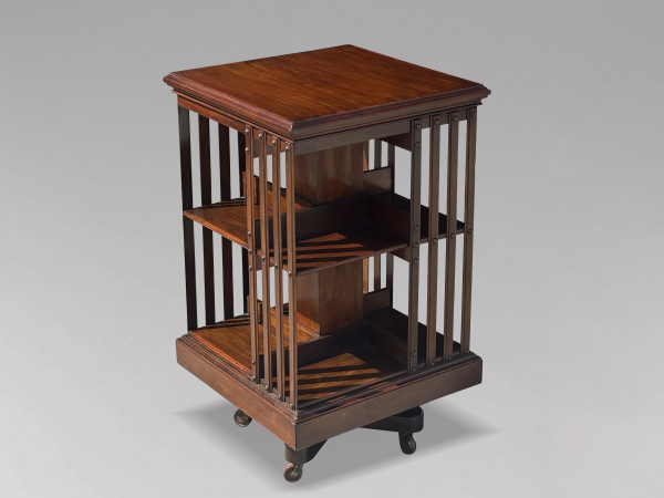 19TH CENTURY VICTORIAN MAHOGANY REVOLVING BOOKCASE, C1880