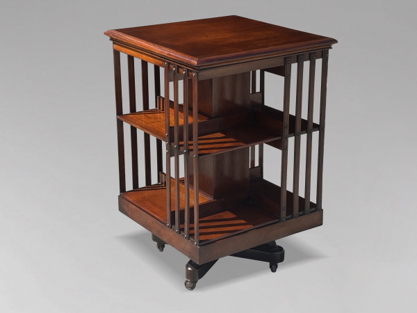 19TH CENTURY VICTORIAN MAHOGANY REVOLVING BOOKCASE, C1880
