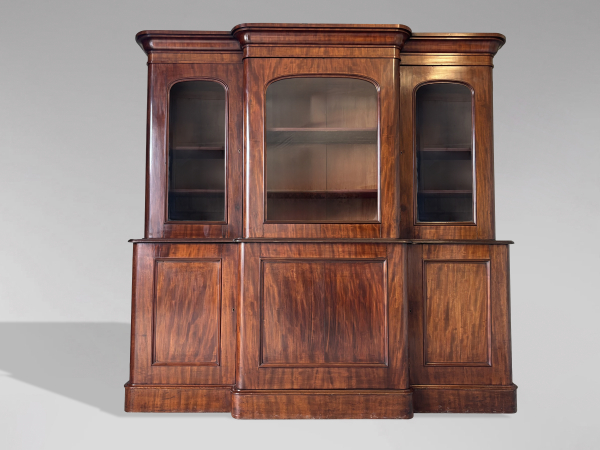 SOLD/19TH CENTURY VICTORIAN PERIOD MAHOGANY 3-DOOR BOOKCASE