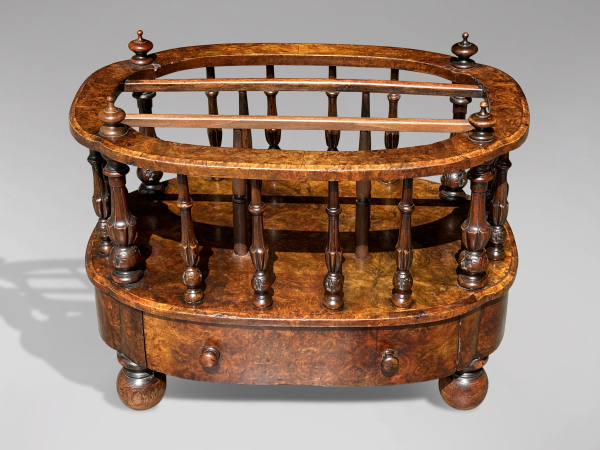 SOLD/19TH CENTURY VICTORIAN PERIOD WALNUT CANTERBURY