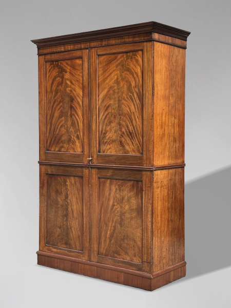 SOLD/EARLY 19TH CENTURY GEORGE IV MAHOGANY WARDROBE, C1825
