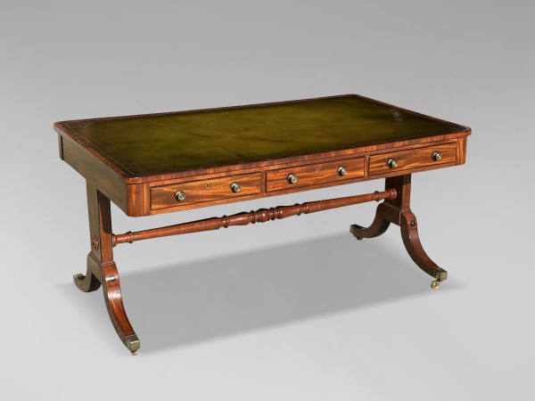 SOLD/EARLY 19TH CENTURY REGENCY PERIOD MAHOGANY PARTNERS WRITING TABLE