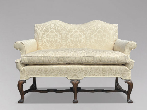 EDWARDIAN PERIOD QUEEN ANNE STYLE CARVED WALNUT SETTEE, C1900