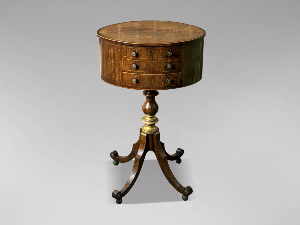19TH CENTURY REGENCY PERIOD ROSEWOOD & INLAY WORK TABLE, C1810