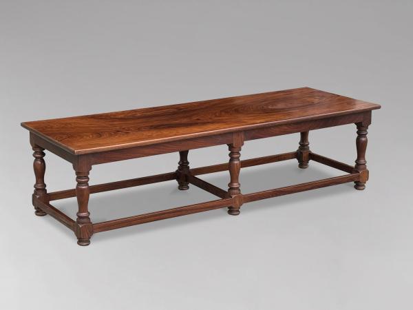 SOLD/EARLY 20TH CENTURY LARGE COFFEE TABLE IN SOLID TEAK