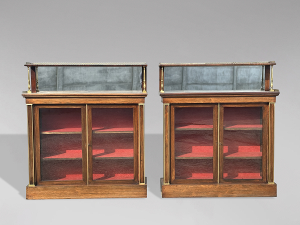 SOLD/PAIR OF 19TH CENTURY REGENCY PERIOD ROSEWOOD CHIFFONIERS