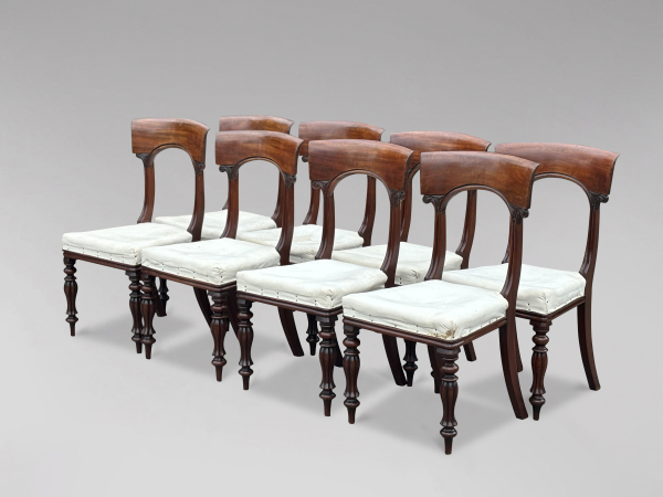 SOLD/SET OF 8 WILLIAM IV PERIOD MAHOGANY DINING CHAIRS, CIRCA 1835