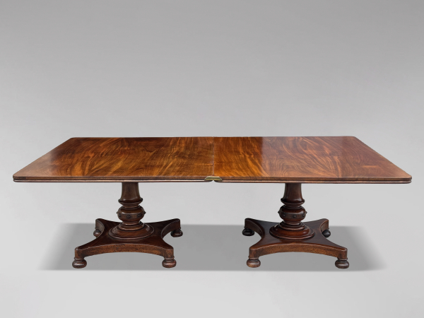 SOLD/EXCEPTIONAL 19TH CENTURY WILLIAM IV MAHOGANY DINING TABLE