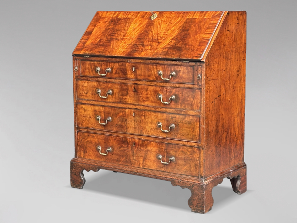 UNTOUCHED 18TH CENTURY GEORGE III PERIOD MAHOGANY BUREAU, C1790